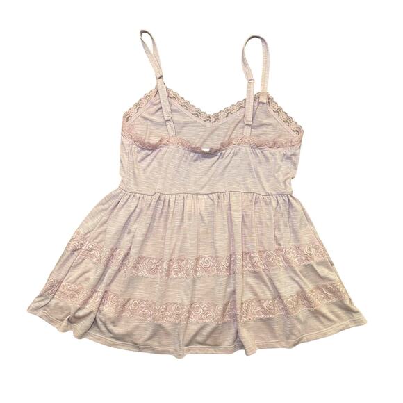 Torrid Lace Trim Babydoll Cami Pink Size 00 (M/L 10) NWT - Picture 2 of 4